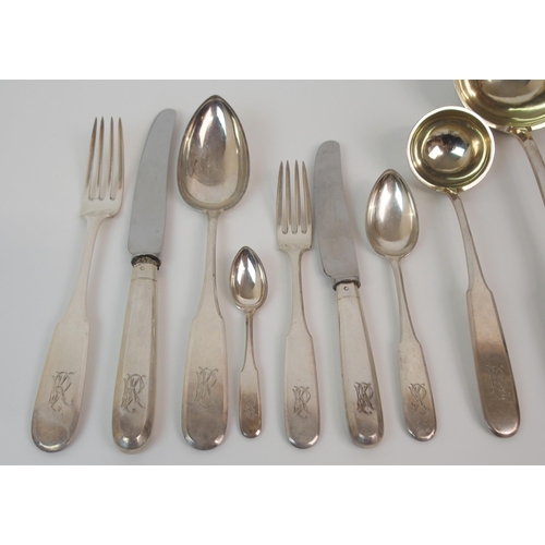 179 - A 19TH CENTURY AUSTRIAN SILVER CUTLERY SET