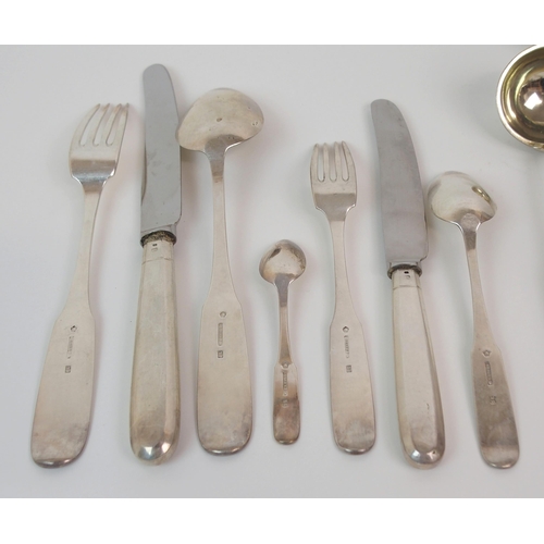 179 - A 19TH CENTURY AUSTRIAN SILVER CUTLERY SET