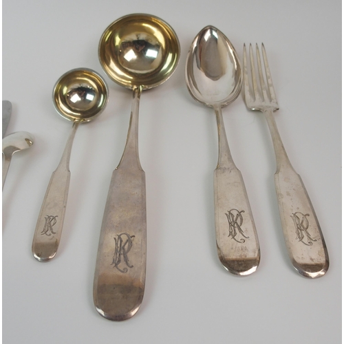 179 - A 19TH CENTURY AUSTRIAN SILVER CUTLERY SET