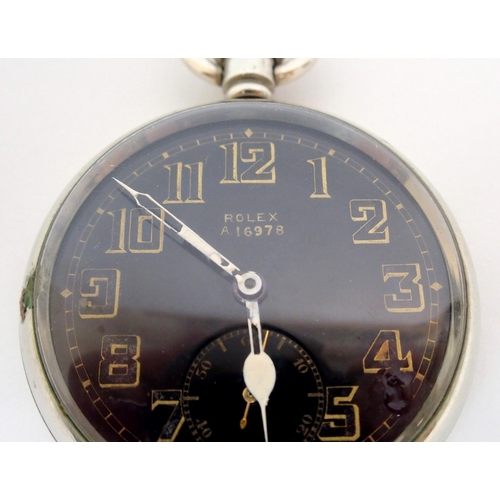 261 - A ROLEX MILITARY ISSUE NICKEL CASED POCKET WATCH