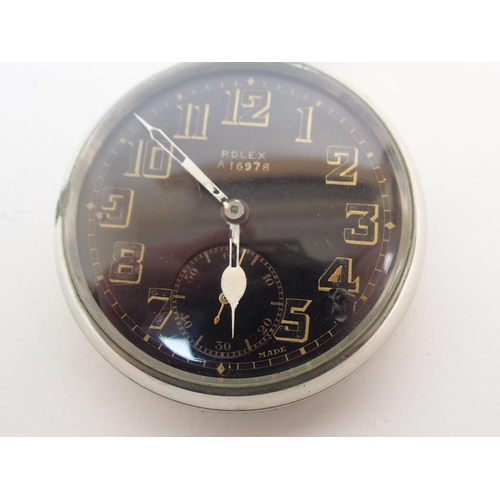 261 - A ROLEX MILITARY ISSUE NICKEL CASED POCKET WATCH