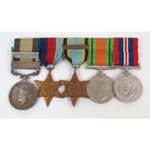 262 - A WWII INDIA SERVICE MEDAL GROUP OF FIVE