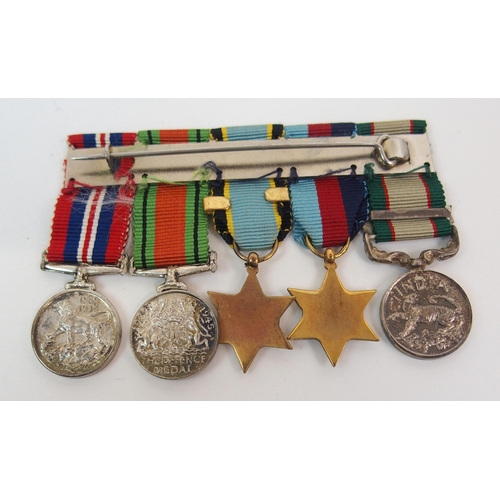 262 - A WWII INDIA SERVICE MEDAL GROUP OF FIVE