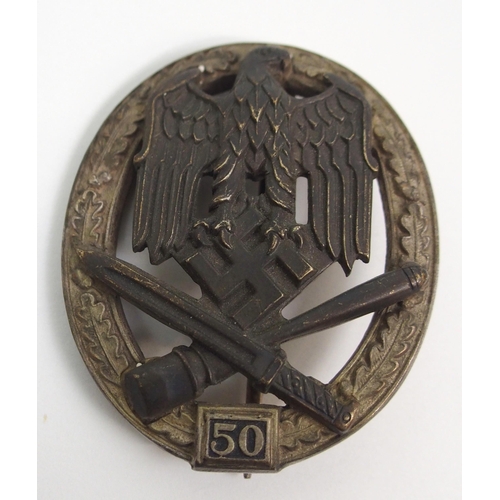 275 - A GERMAN WWII GENERAL ASSAULT BADGE