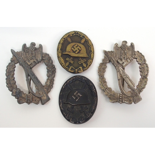 278 - TWO GERMAN WWII INFANTRY ASSAULT BADGES