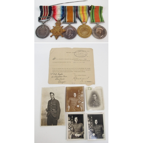 284 - A WWI MILITARY MEDAL AND BAR