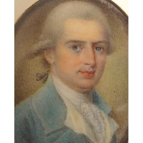 334 - A PAINTED PORTRAIT MINIATURE OF HUGH NIVEN OF WHITEHALLS