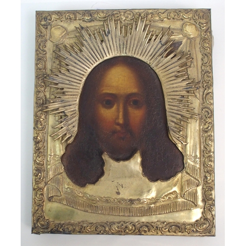 337 - A 19TH CENTURY RUSSIAN ICON OF JESUS CHRIST