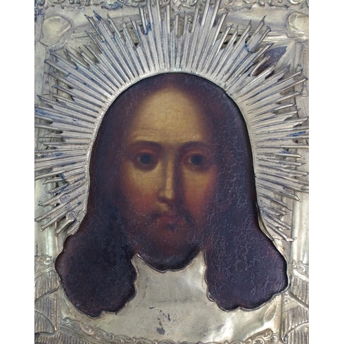 337 - A 19TH CENTURY RUSSIAN ICON OF JESUS CHRIST