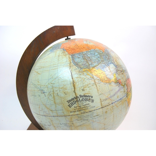 342 - A DIETRICH REIMERS ERDGLOBUS TERRESTRIAL GLOBE