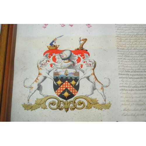 343 - AN EXTRACT OF MATRICULATION OF THE ARMS OF CHARLES THOMAS BRISBANE OF BRISBANE