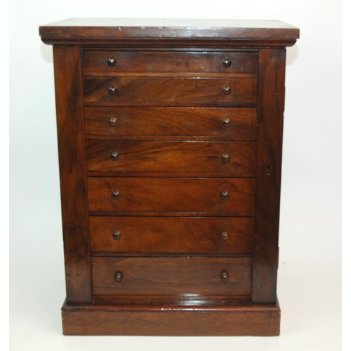 348 - A VICTORIAN MAHOGANY GRADUATED SEVEN DRAWER COLLECTORS CABINET