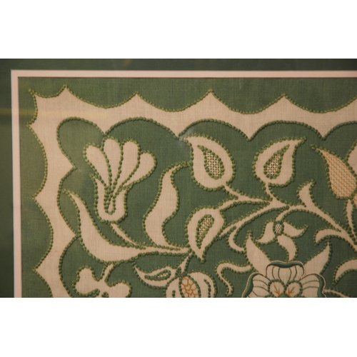 352 - A MARY ANAIS CARAMAN FOR THE ROYAL SCHOOL OF NEEDLEWORK EMBROIDERED APPLIQUE PANEL  1929