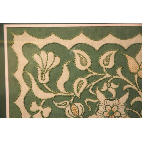 352 - A MARY ANAIS CARAMAN FOR THE ROYAL SCHOOL OF NEEDLEWORK EMBROIDERED APPLIQUE PANEL  1929