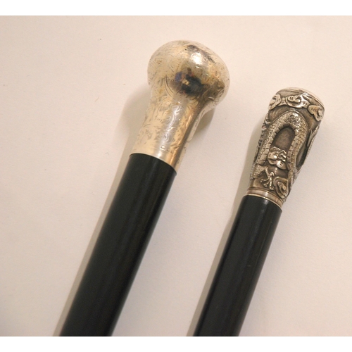 354 - A VICTORIAN IVORY-MOUNTED WALKING CANE