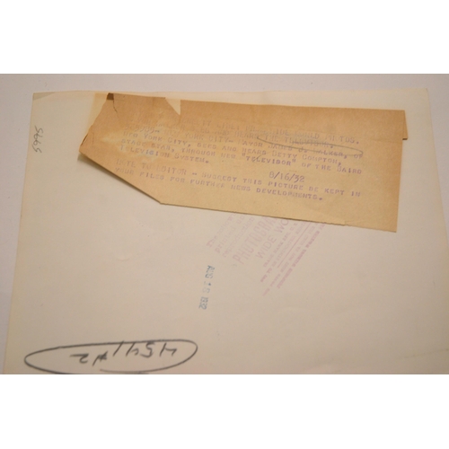 355 - JOHN LOGIE BAIRD: A COLLECTION OF ORIGINAL EPHEMERA AND MEMORABILIA