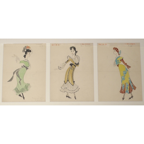 358 - ostume House copiesA COLLECTION OF HAND DRAWN COSTUME DESIGNS BY DORIS ZINKEISEN FOR THE DRURY LANE ... 