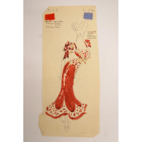 358 - ostume House copiesA COLLECTION OF HAND DRAWN COSTUME DESIGNS BY DORIS ZINKEISEN FOR THE DRURY LANE ... 