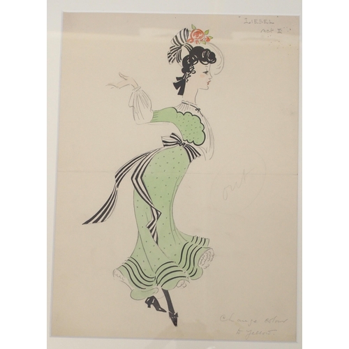 358 - ostume House copiesA COLLECTION OF HAND DRAWN COSTUME DESIGNS BY DORIS ZINKEISEN FOR THE DRURY LANE ... 