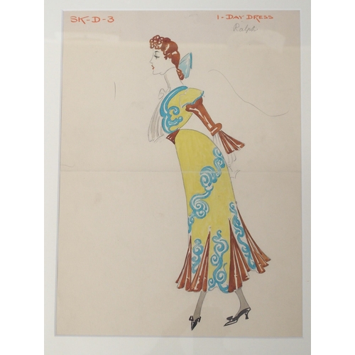 358 - ostume House copiesA COLLECTION OF HAND DRAWN COSTUME DESIGNS BY DORIS ZINKEISEN FOR THE DRURY LANE ... 