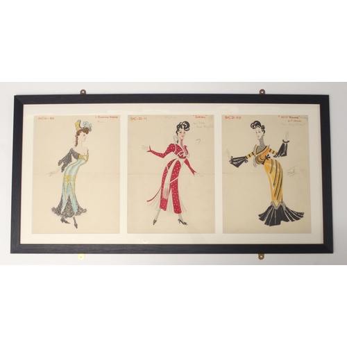 358 - ostume House copiesA COLLECTION OF HAND DRAWN COSTUME DESIGNS BY DORIS ZINKEISEN FOR THE DRURY LANE ... 