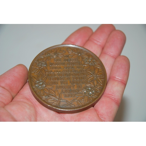 359 - A LARGE BRONZE MEDALLION PRESENTED TO SIR JOSEPH DALTON HOOKER