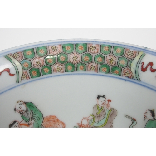 38 - A CHINESE FAMILLE VERTE BOWL