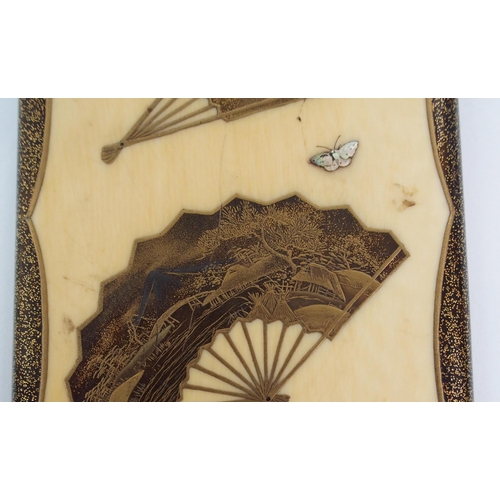 54 - A JAPANESE SHIBIYAMA STYLE IVORY CARD CASE