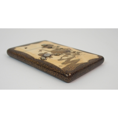 54 - A JAPANESE SHIBIYAMA STYLE IVORY CARD CASE