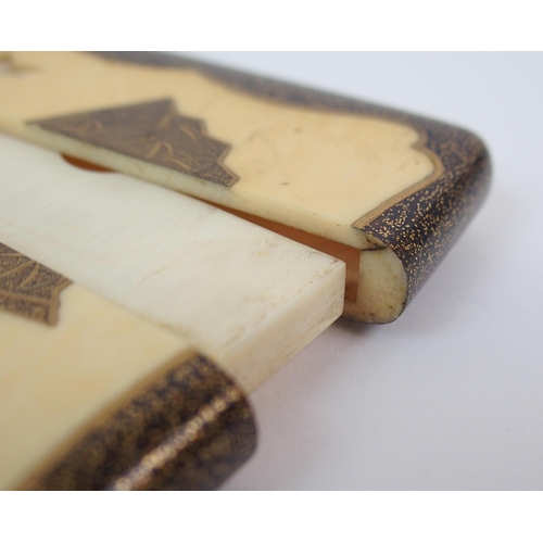 54 - A JAPANESE SHIBIYAMA STYLE IVORY CARD CASE