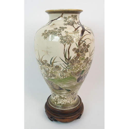 67 - A SATSUMA BALUSTER VASE