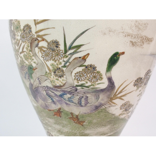 67 - A SATSUMA BALUSTER VASE