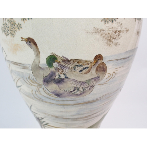 67 - A SATSUMA BALUSTER VASE