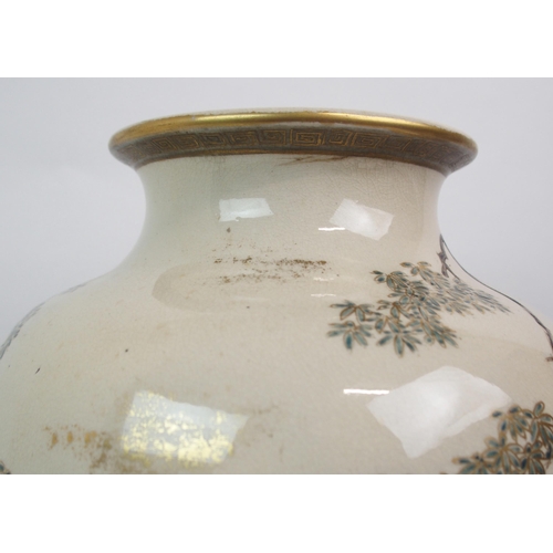 67 - A SATSUMA BALUSTER VASE