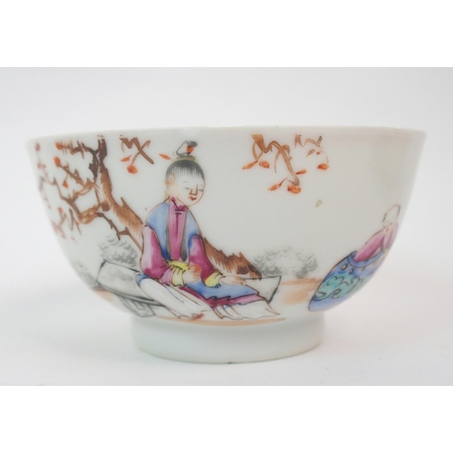 72 - FIVE CHINESE EXPORT RICE BOWLS AND SAUCERS