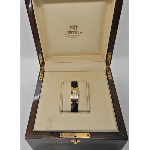 AN 18CT GOLD LADIES FESTINA CENTURY EDITION WATCH 1902 2002