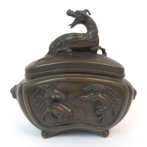 9 - A CHINESE BRONZE INCENSE BURNER