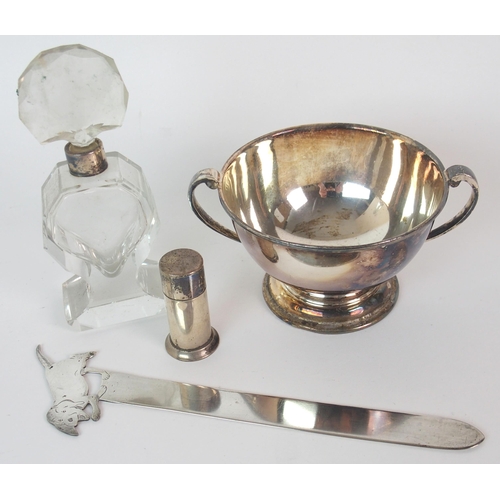 199 - A SET OF FOUR HAMMERED SILVER GOBLETS