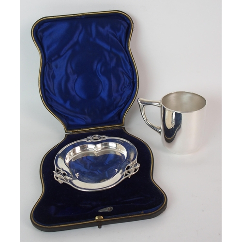 211 - A SILVER THREE-PIECE TEA SERVICE