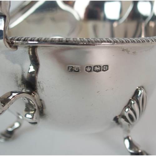 216 - A CASED PAIR OF SILVER BUTTER DISHES