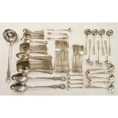 220 - A SET OF SIX SILVER DINNER FORKS