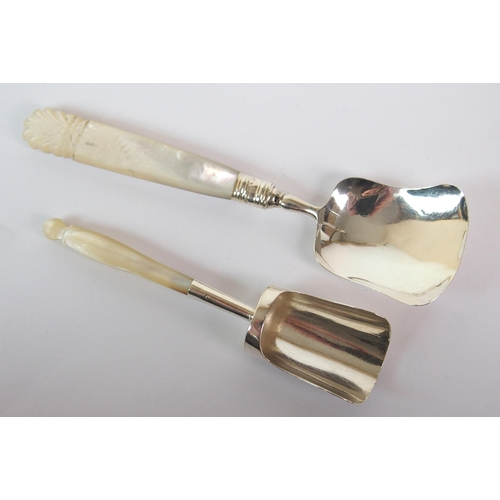 224 - A PAIR OF 18TH CENTURY SILVER BASTING SPOONS