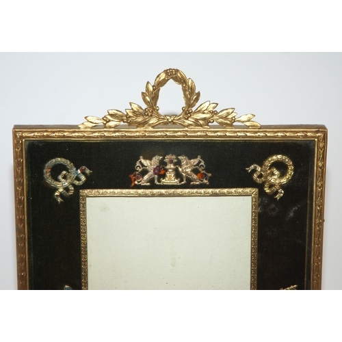 404 - A VICTORIAN GILT-METAL AND MOTHER OF PEARL INLAID STATIONERY BOX