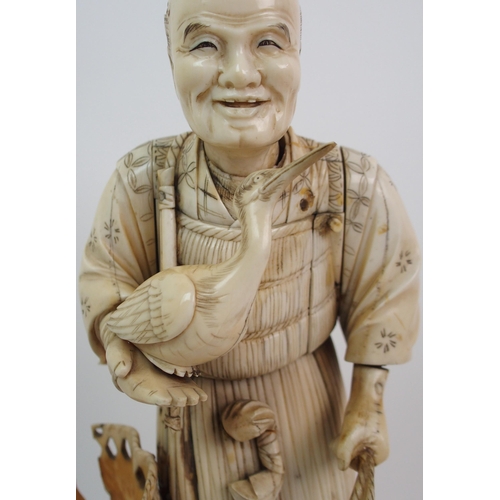 51 - A CHINESE GILT-WOOD CARVED FIGURE OF A BUDDHA