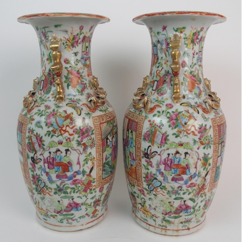 76 - A CANTON FAMILLE ROSE VASE