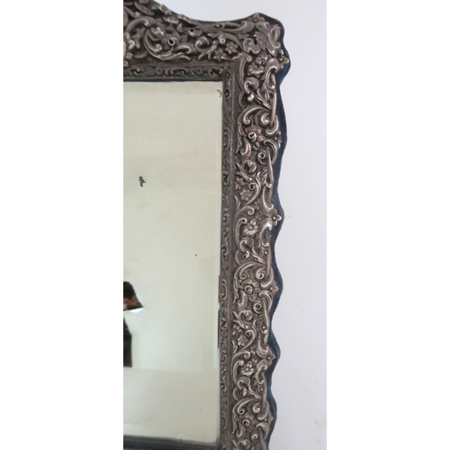 41 - A LATE VICTORIAN SILVER-MOUNTED EASEL MIRROR