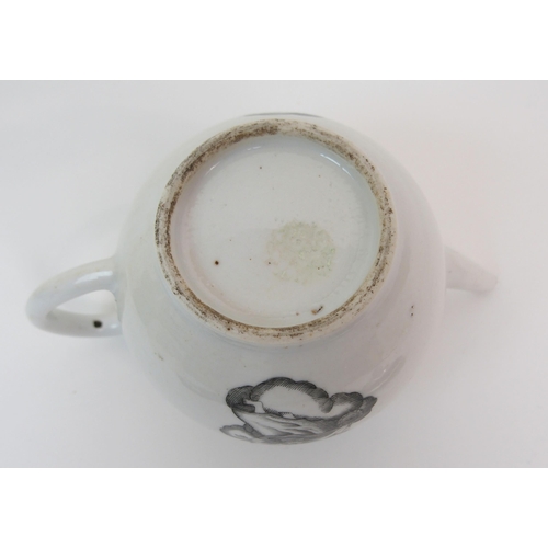 1 - A CHINESE EXPORT BULLET SHAPED TEAPOT AND COVER
