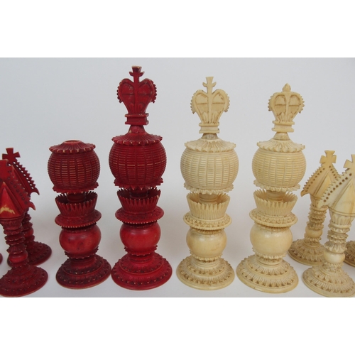 100 - A CANTONESE IVORY CHESS SET OF TRADITIONAL TYPE