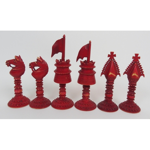 100 - A CANTONESE IVORY CHESS SET OF TRADITIONAL TYPE