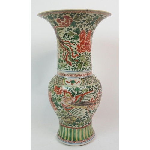 103 - A CHINESE WUCAI BALUASTER VASE